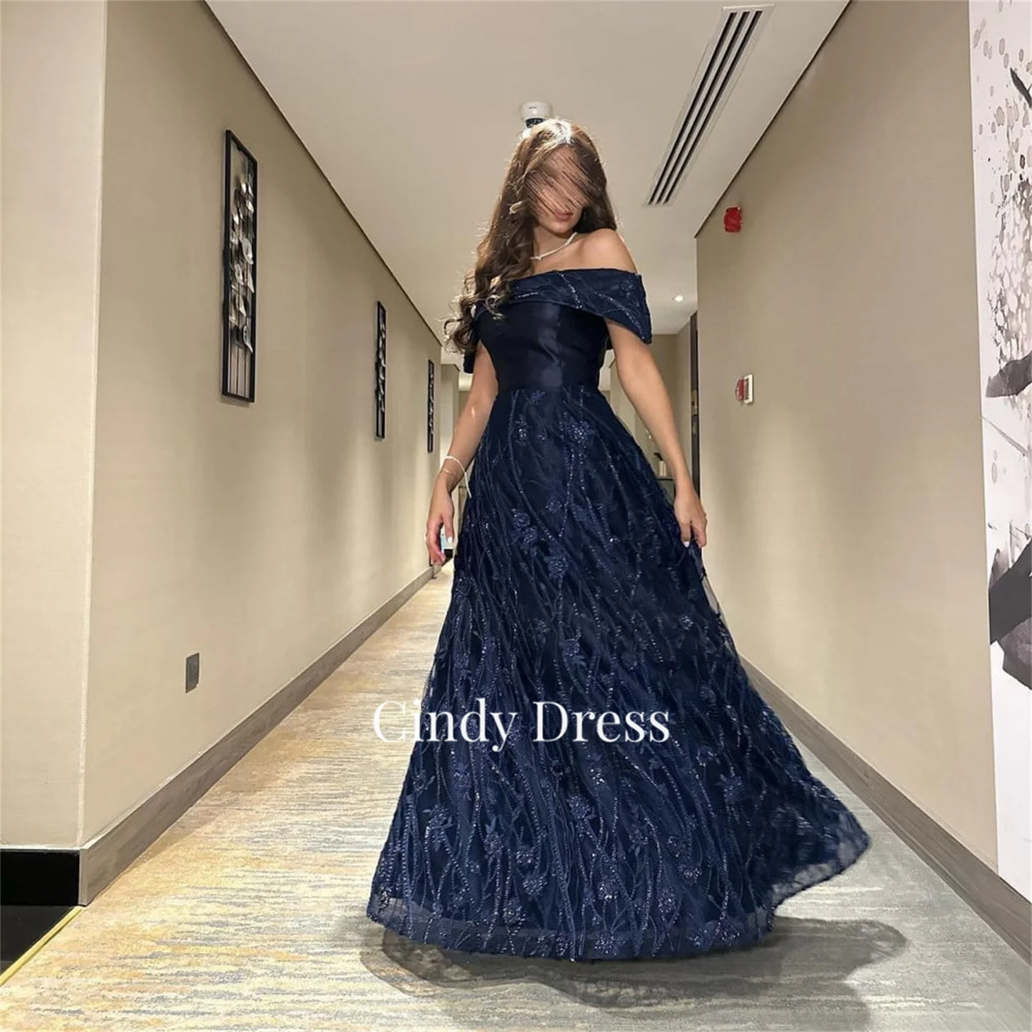 Cindy Off the Shoulders Evening Dresses Woman Elegant and Pretty Women's Dresses for Prom Eid Al-fitr Shiny Navy Blue Line A
Cindy Off the Shoulders Evening Dresses Woman Elegant and Pretty Women's Dresses for Prom Eid Al-fitr Shiny Navy Blue Line A