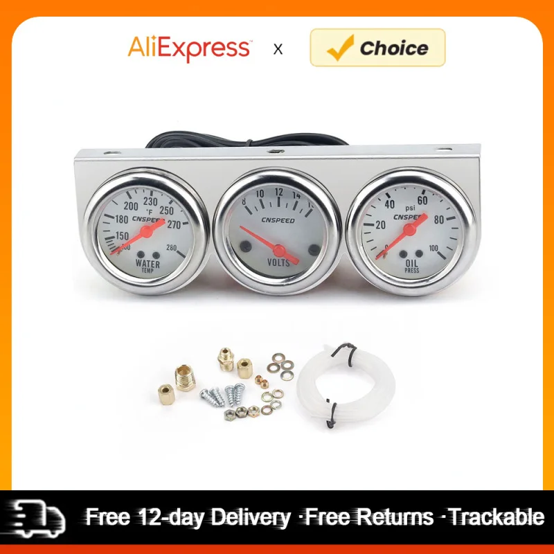 Universal Car 2'' 52mm Chrome Volt Water Temp Gauge Oil Pressure Gauge Triple Gauge Set Kit 3-Gauge Mechanical Kit Gauges
Universal Car 2'' 52mm Chrome Volt Water Temp Gauge Oil Pressure Gauge Triple Gauge Set Kit 3-Gauge Mechanical Kit Gauges