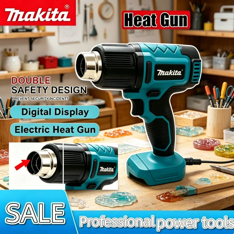 Makita Cordless Heat Gun Air Dryer Wireless Rechargeable Tool For Soldering Max 550°C Shrink Film 18V Hot Air Baking Gun Tools
Makita Cordless Heat Gun Air Dryer Wireless Rechargeable Tool For Soldering Max 550°C Shrink Film 18V Hot Air Baking Gun Tools