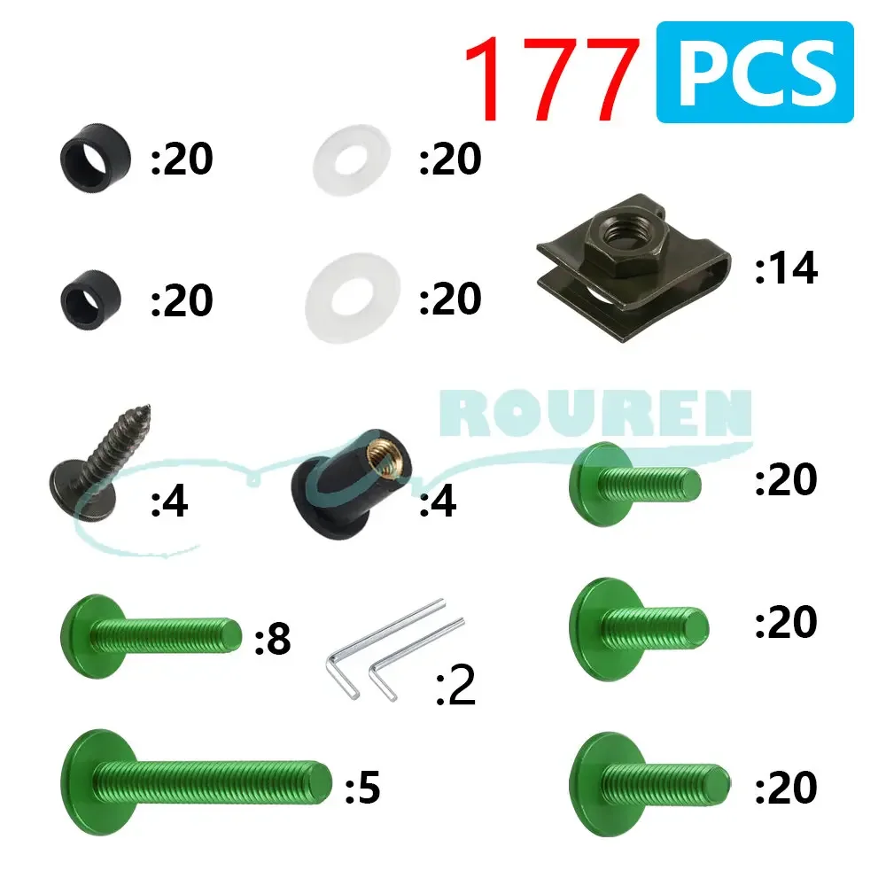 177pcs Fairing Bolts Motorcycle Body Screw Nuts For Kawasaki YAMAHA Honda Suzuki CF Cafe Racer Accessories Modified Parts
177pcs Fairing Bolts Motorcycle Body Screw Nuts For Kawasaki YAMAHA Honda Suzuki CF Cafe Racer Accessories Modified Parts