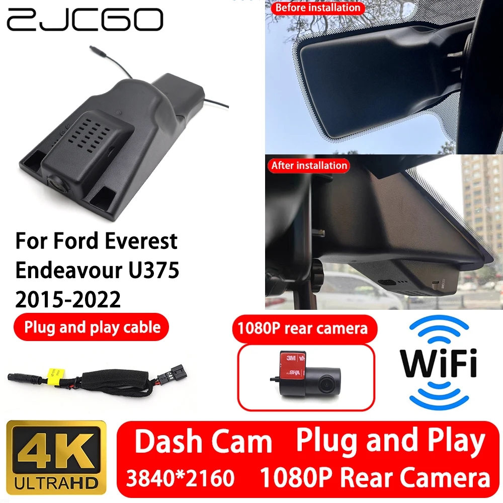 for Ford Everest Endeavour U375 2015-2022 4K 2160P Front Rear Camera Dash Cam Wifi Plug and Play Video Recorde Loop Recording
for Ford Everest Endeavour U375 2015-2022 4K 2160P Front Rear Camera Dash Cam Wifi Plug and Play Video Recorde Loop Recording