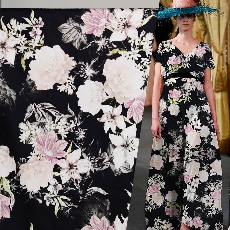 Redraspberry Black Flowers Digital Printed Elastic Satin Drill Fabrics Garment Materials Autumn Dress Sewing Cloth Fresshipping
Redraspberry Black Flowers Digital Printed Elastic Satin Drill Fabrics Garment Materials Autumn Dress Sewing Cloth Fresshipping