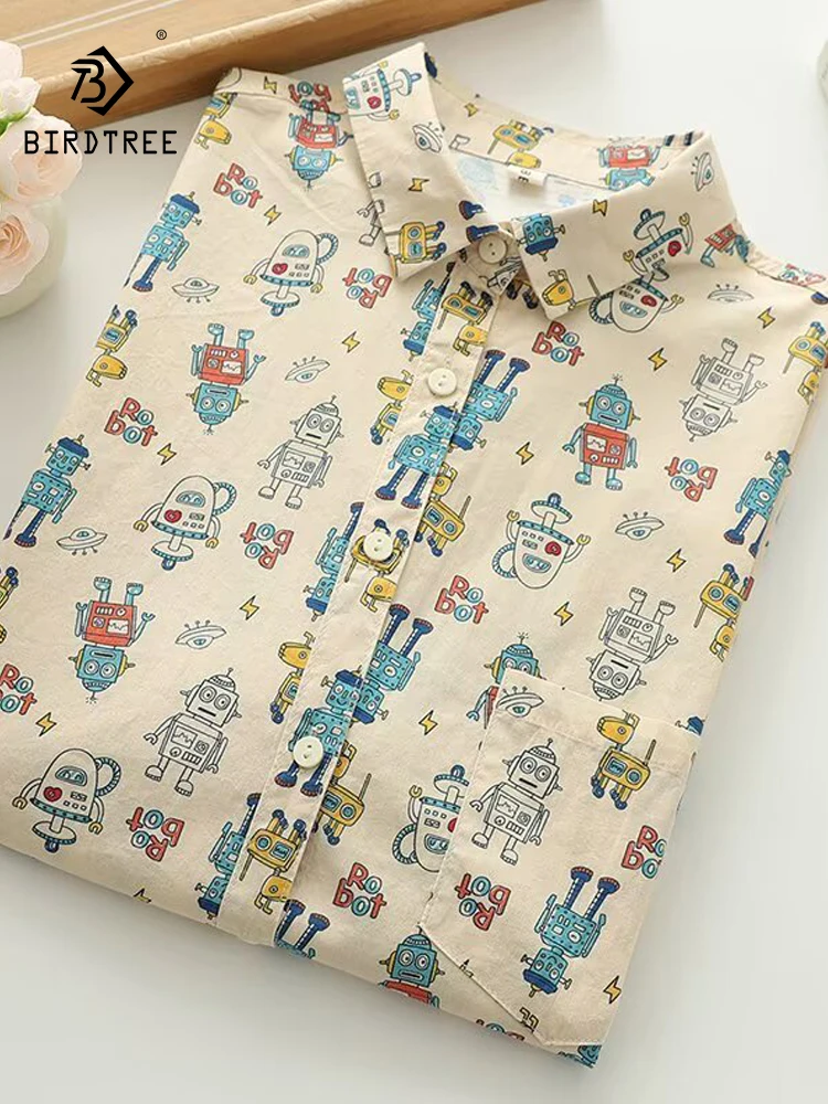 New 2025 Summer Cotton Short Sleeve Shirt, Women Lapel Cartoon Print, Mori Girl Sweet Preppy Style Casual Loose Blouse T55321CC
New 2025 Summer Cotton Short Sleeve Shirt, Women Lapel Cartoon Print, Mori Girl Sweet Preppy Style Casual Loose Blouse T55321CC