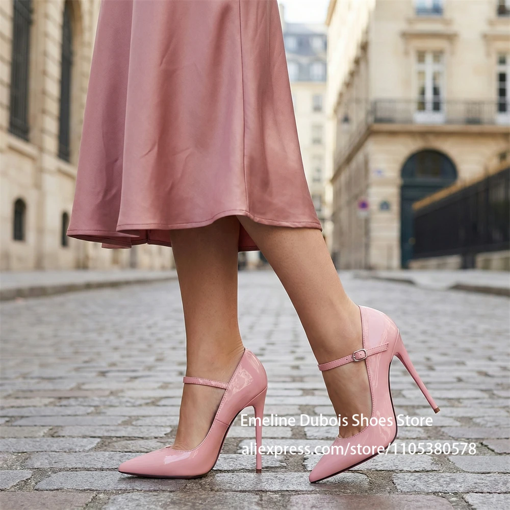 Patent Leather Mary Jane High Heels Pumps Pointed Toe Thin Stiletto Heels Ankle Strap for Party Wedding Custom Color Plus Size
Patent Leather Mary Jane High Heels Pumps Pointed Toe Thin Stiletto Heels Ankle Strap for Party Wedding Custom Color Plus Size