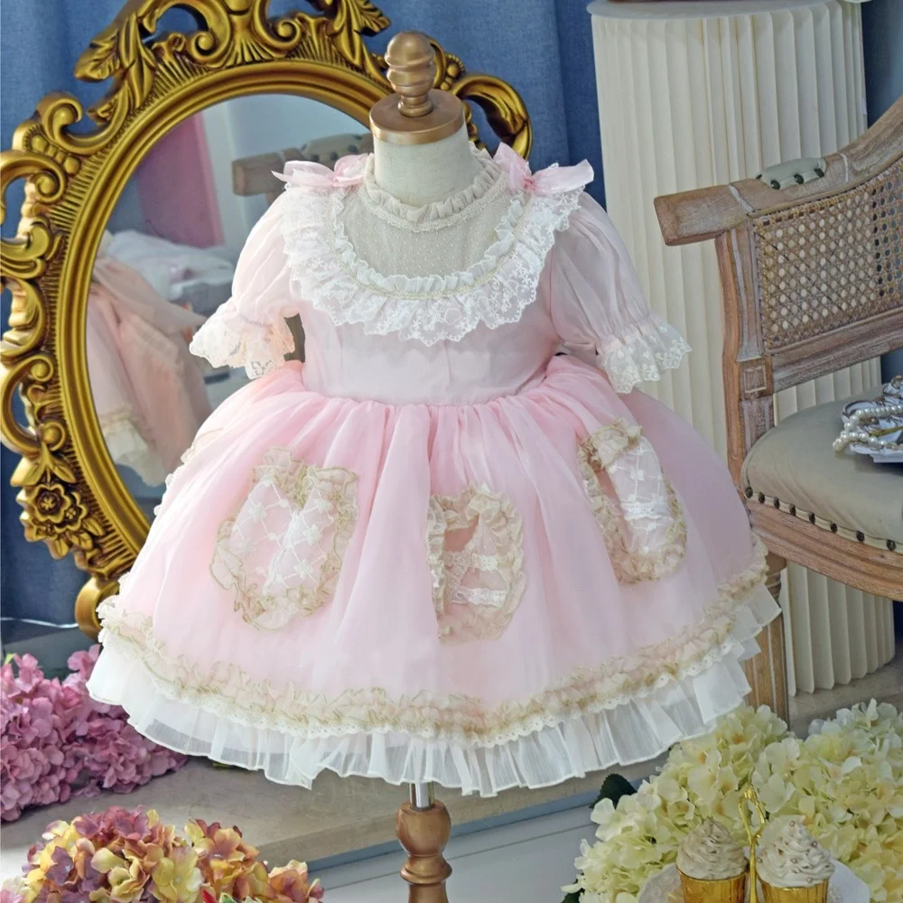 New Summer Girl Lolita Dress for Kids Pink Fluffy Princess Dress Short Sleeve Lace Girls Birthday Wedding Party Boutique Clothes
New Summer Girl Lolita Dress for Kids Pink Fluffy Princess Dress Short Sleeve Lace Girls Birthday Wedding Party Boutique Clothes