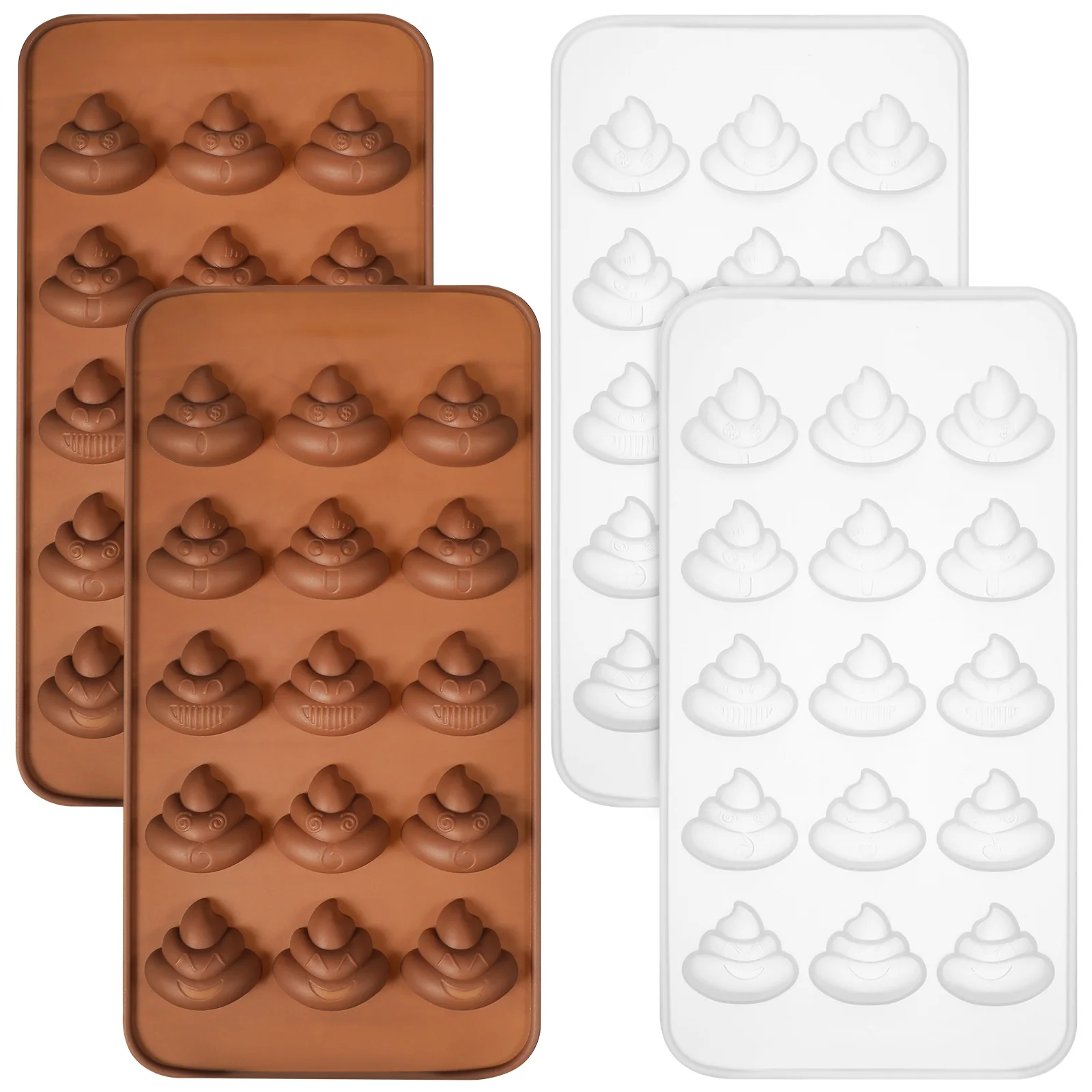 4Pcs Funny Poop Silicone Molds for Chocolate Making Candy Cookies Gummy Lollipop Craft Baking Mold Set Heat Resistant Reusable
4Pcs Funny Poop Silicone Molds for Chocolate Making Candy Cookies Gummy Lollipop Craft Baking Mold Set Heat Resistant Reusable