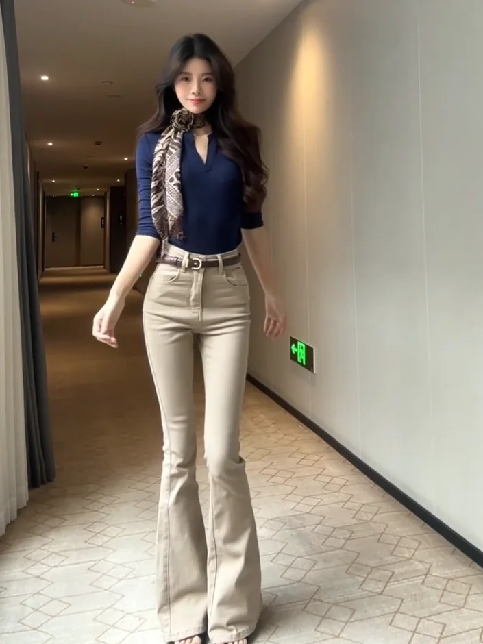 Khaki Color Bell Bottom Jeans Women's Slim Fit Elastic High Waist Jeans Spring 2025 New Style Classic Pocket Detail Denim Pants
Khaki Color Bell Bottom Jeans Women's Slim Fit Elastic High Waist Jeans Spring 2025 New Style Classic Pocket Detail Denim Pants