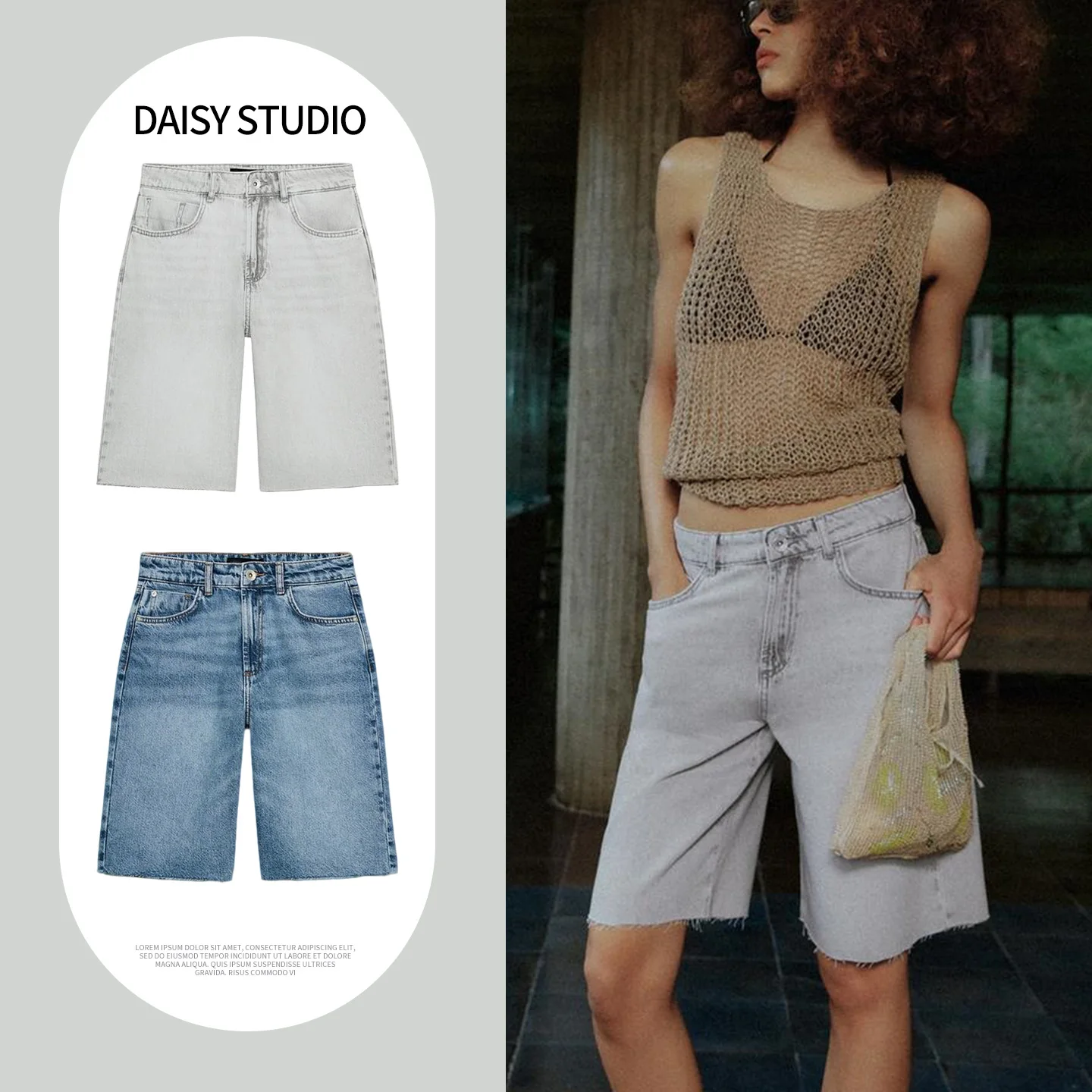 New Spring Summer Women's Long Zipper Unsewn Hem Denim Shorts Straight Leg Natural Waist Polyester Fiber Ladies Shorts
New Spring Summer Women's Long Zipper Unsewn Hem Denim Shorts Straight Leg Natural Waist Polyester Fiber Ladies Shorts