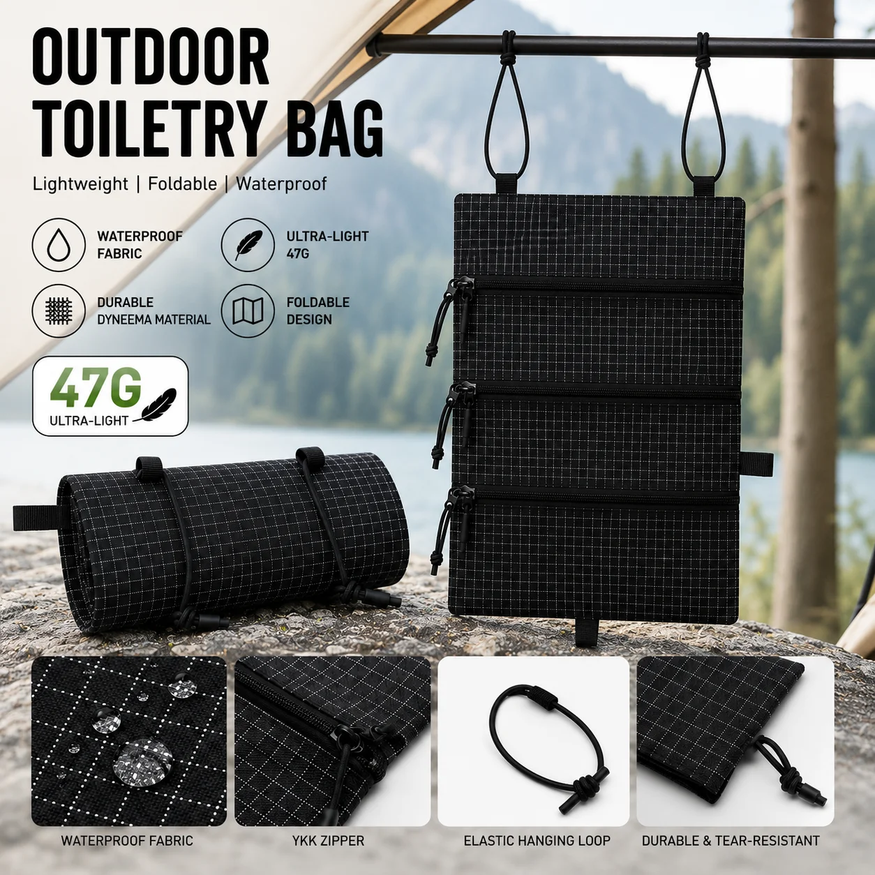 UHMWPE Ultralight 35g Toiletries Organizer Gridstop Roll-Up Mesh Pouch YKK Zippers Hiking & EDC Storage Bag for Outdoor Hiking
UHMWPE Ultralight 35g Toiletries Organizer Gridstop Roll-Up Mesh Pouch YKK Zippers Hiking & EDC Storage Bag for Outdoor Hiking