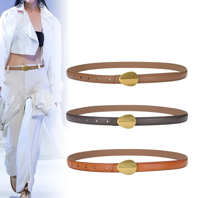 New Gold Buckle Pure Cowhide Thin Belt Fashion Dress Decorated with Jeans with Thin Waist Sealing Female Belts for Women belt
New Gold Buckle Pure Cowhide Thin Belt Fashion Dress Decorated with Jeans with Thin Waist Sealing Female Belts for Women belt