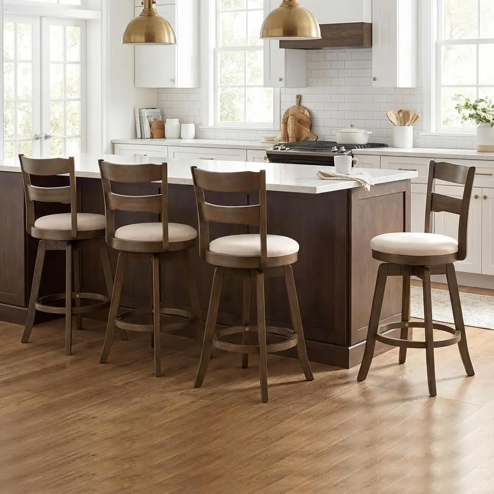 Set of 4 Swivel Counter Height Barstools, 360° Rotation, Upholstered Seats, Ideal for Kitchen Islands or Dining Rooms
Set of 4 Swivel Counter Height Barstools, 360° Rotation, Upholstered Seats, Ideal for Kitchen Islands or Dining Rooms