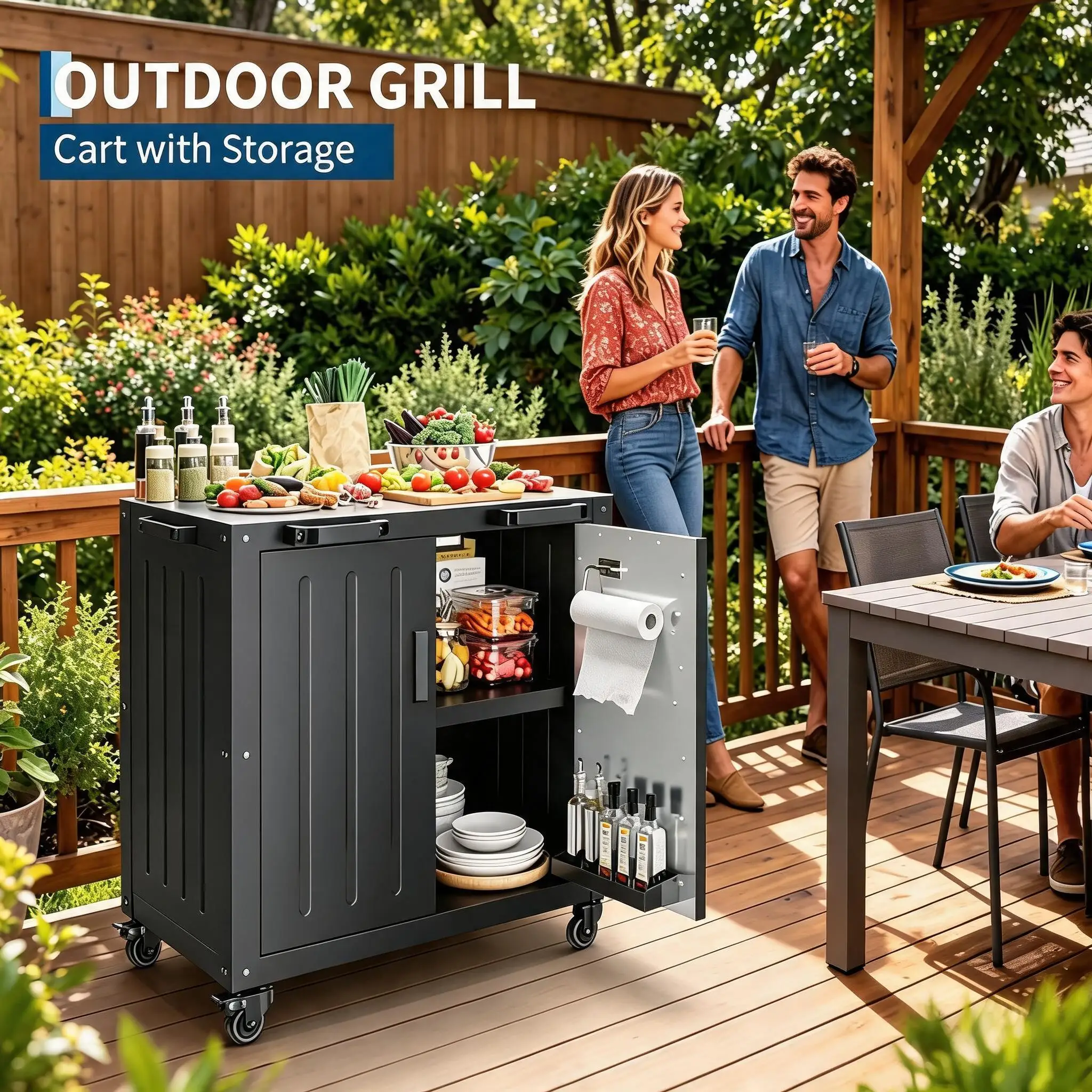 【Out of Stock】Grill Table, Outdoor Grill Cart Bar Cart with Storage Cabinet for Grilling Accessories, Outdoor Cooking Table, Made Entirely of Stainless Steel, for Kitchen Prep, Working Table, Lawn & Garden
【Out of Stock】Grill Table, Outdoor Grill Cart Bar Cart with Storage Cabinet for Grilling Accessories, Outdoor Cooking Table, Made Entirely of Stainless Steel, for Kitchen Prep, Working Table, Lawn & Garden