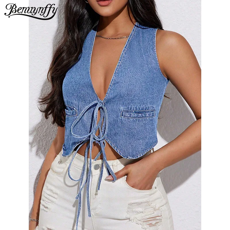 Benuynffy модный укороченный джинсовый жилет на шнуровке, женский новый весенне-летний сексуальный топ на бретелях с глубоким v-образным вырезом, женские повседневные уличные топы
Benuynffy модный укороченный джинсовый жилет на шнуровке, женский новый весенне-летний сексуальный топ на бретелях с глубоким v-образным вырезом, женские повседневные уличные топы