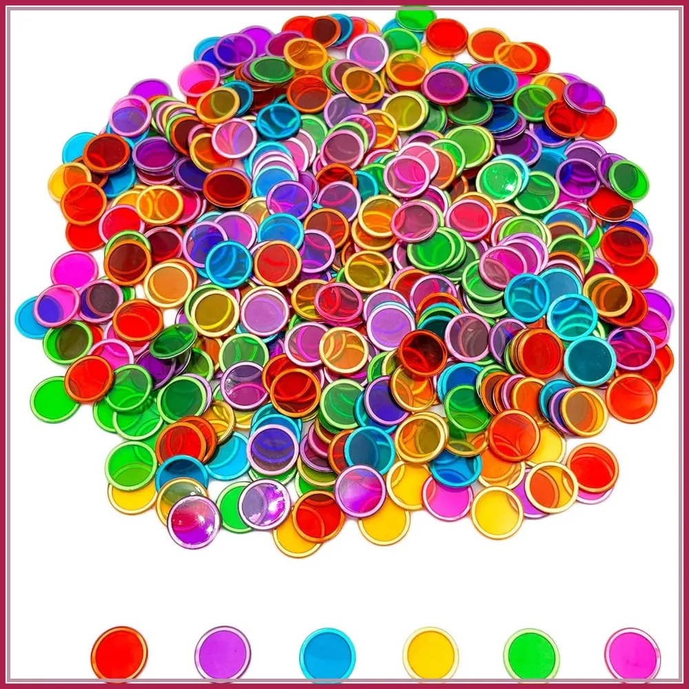 500 Pieces 6 Color Magnetic Transparent Bingo Counting Chips with Metal Edge
500 Pieces 6 Color Magnetic Transparent Bingo Counting Chips with Metal Edge
