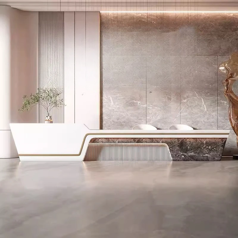 Modern Luxury Reception Desks Unique Aesthetic Company Executive Reception Desks Design Long Mostrador Commercial Furniture
Modern Luxury Reception Desks Unique Aesthetic Company Executive Reception Desks Design Long Mostrador Commercial Furniture