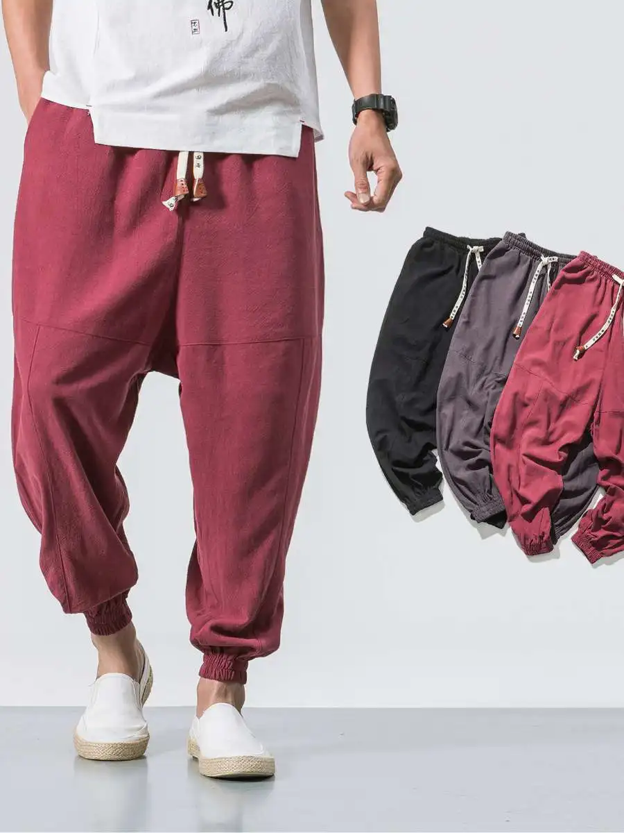New Men's Cotton Linen Pants Thin Spring Autumn Loose Pure Color Casual Youth Trousers mid Waist Dstring Long Pants
New Men's Cotton Linen Pants Thin Spring Autumn Loose Pure Color Casual Youth Trousers mid Waist Dstring Long Pants