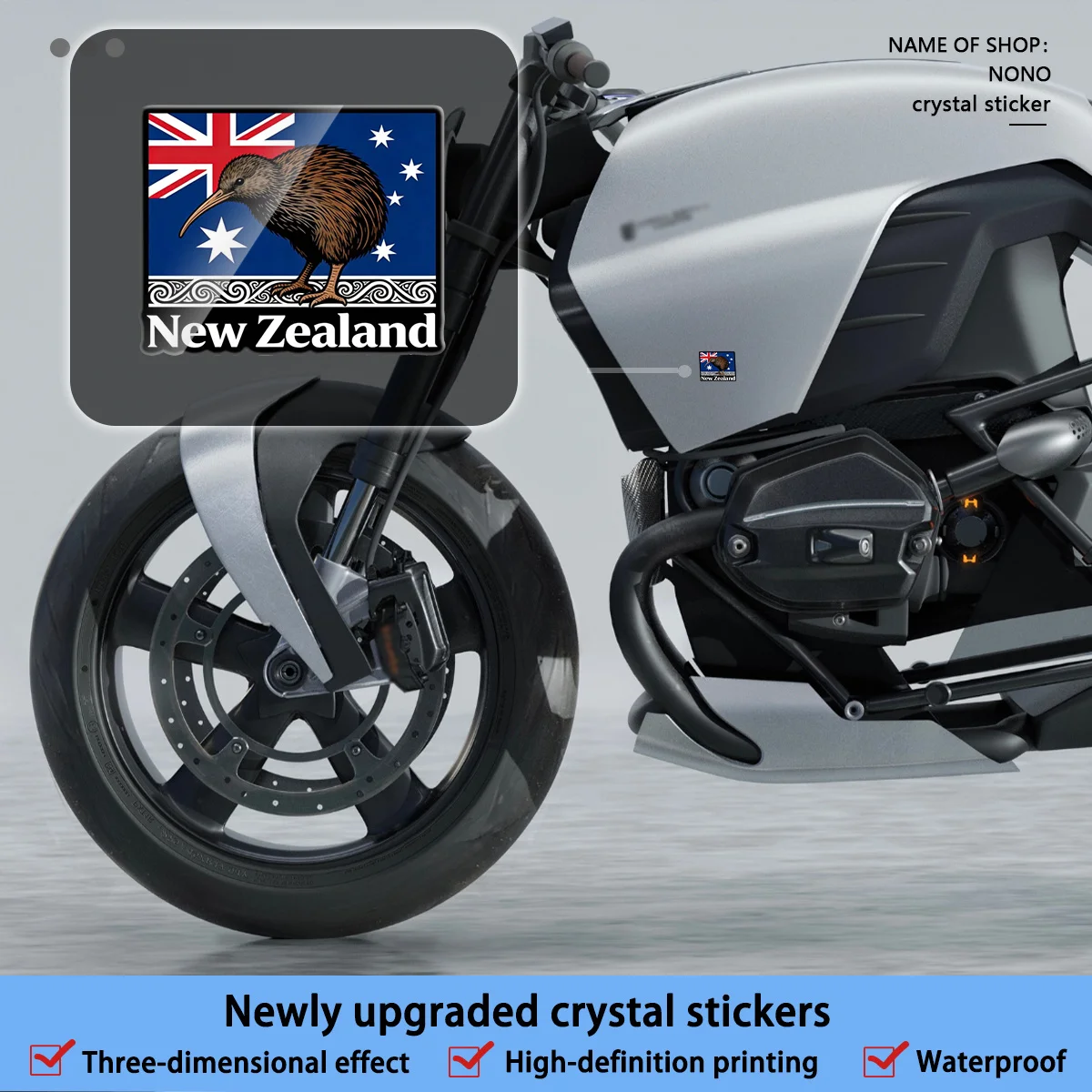 6Pcs/1 set, New Zealand kiwi motorcycle sticker, crystal sticker, waterproof, scratch-resistant, sunscreen, easy to paste
6Pcs/1 set, New Zealand kiwi motorcycle sticker, crystal sticker, waterproof, scratch-resistant, sunscreen, easy to paste