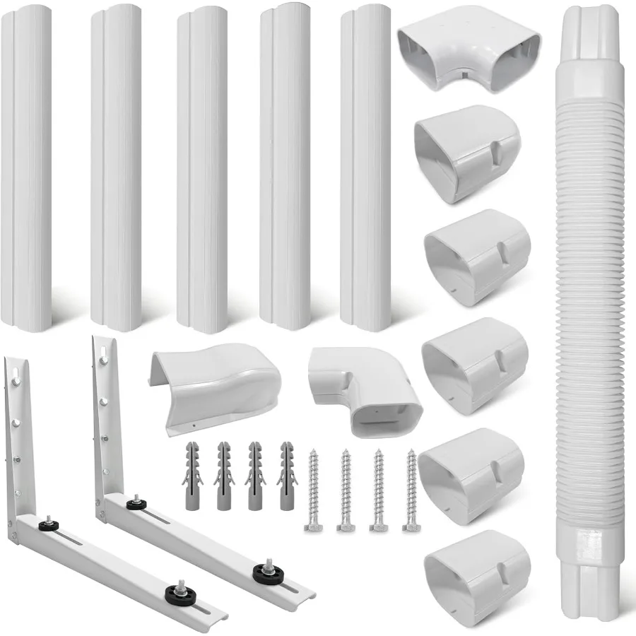 Mini Split Line Set Cover Kit and Mini Split Wall Mounting Bracket Universal White Paintable 7000-18000 BTU Mini Split-System A
Mini Split Line Set Cover Kit and Mini Split Wall Mounting Bracket Universal White Paintable 7000-18000 BTU Mini Split-System A