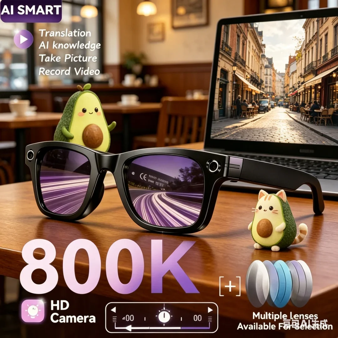 Avant-Garde AI Smart Glasses Luxe 800W Camera AI Glasses Men Glamorous Color-Changing Smart Translation Glasses Crystal Clear
Avant-Garde AI Smart Glasses Luxe 800W Camera AI Glasses Men Glamorous Color-Changing Smart Translation Glasses Crystal Clear