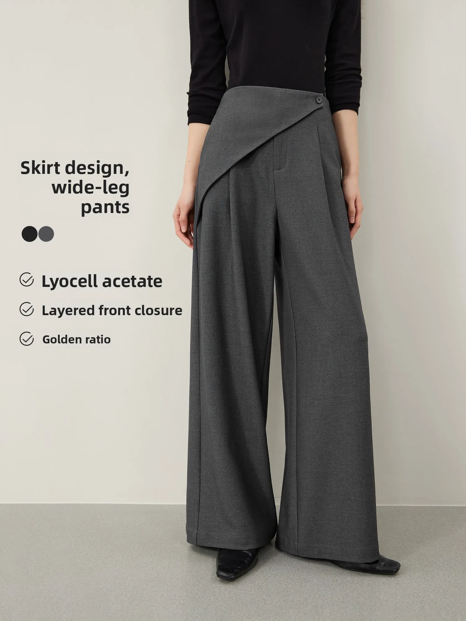 High Waist Grey Suit Pants Women's Spring 2026 New Style Casual Wide Leg Pants High Spun TR Fake Two-Piece Leisure Trousers
High Waist Grey Suit Pants Women's Spring 2026 New Style Casual Wide Leg Pants High Spun TR Fake Two-Piece Leisure Trousers