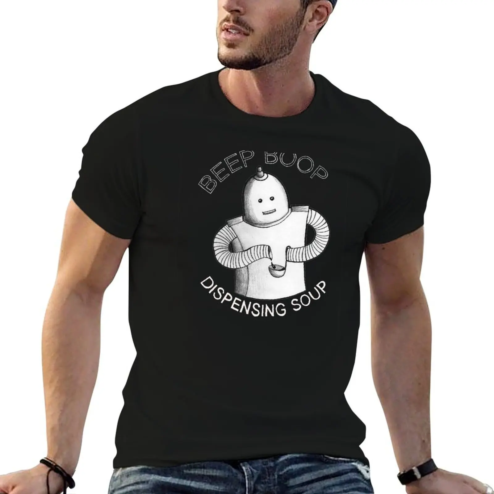 Beep Boop, Dispensing Soup Robot T-Shirt man t shirts for men casual t shirt man plain t shirts cotton 100% T-shirt
Beep Boop, Dispensing Soup Robot T-Shirt man t shirts for men casual t shirt man plain t shirts cotton 100% T-shirt