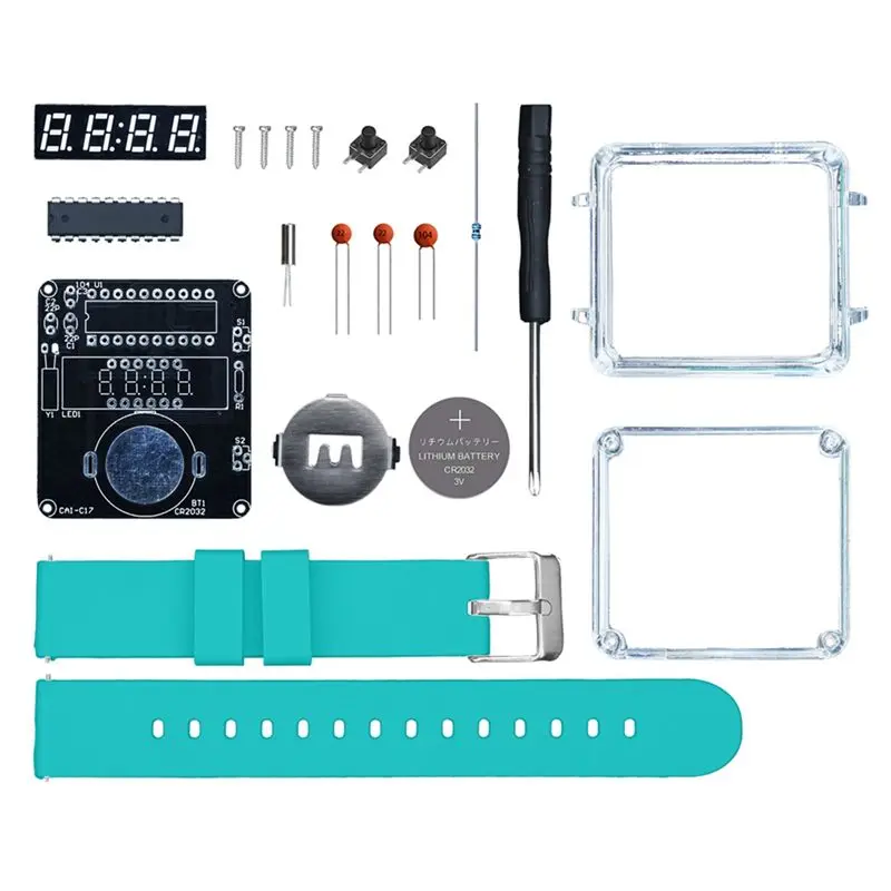 ABSK-DIY Electronic Watch Kit Transparent Case 3V LED Digital Tube Display Soldering Project DIY Electronic Kit B
ABSK-DIY Electronic Watch Kit Transparent Case 3V LED Digital Tube Display Soldering Project DIY Electronic Kit B