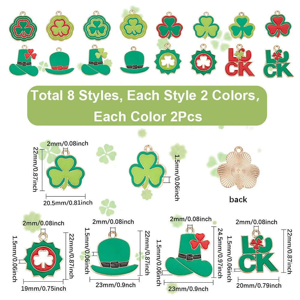 32Pcs 16 Styles Saint Patrick's Day Alloy Enamel Pendants Light Gold Mixed Shapes Mixed Color 22~24.5x19~23x1~1.5mm Hole: 2mm
32Pcs 16 Styles Saint Patrick's Day Alloy Enamel Pendants Light Gold Mixed Shapes Mixed Color 22~24.5x19~23x1~1.5mm Hole: 2mm