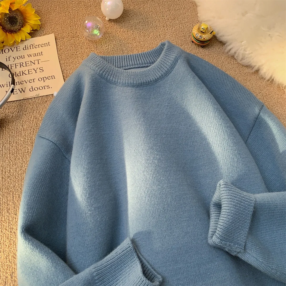 Sweater men's winter loose and lazy style retro thread jacket simple inner layer base knit sweater
Sweater men's winter loose and lazy style retro thread jacket simple inner layer base knit sweater
