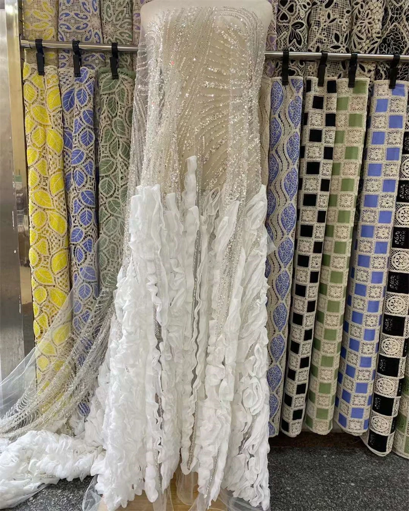 Handmade Beaded Lace Fabric Wedding Dresses African Lace Fabric 2024 High Quality New Bridal Crystal Beads Sequin Lace Fabrics
Handmade Beaded Lace Fabric Wedding Dresses African Lace Fabric 2024 High Quality New Bridal Crystal Beads Sequin Lace Fabrics