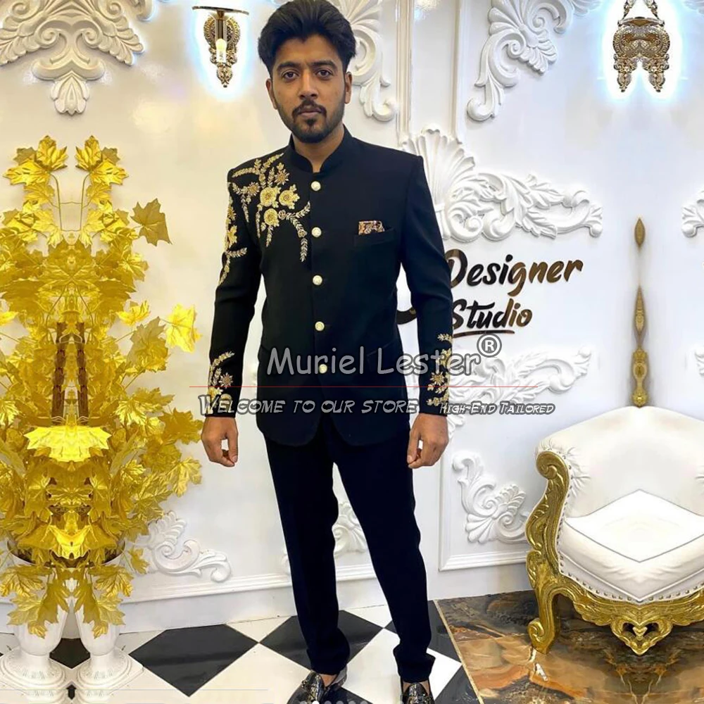 Elegant Celebrity Men's Suits For Wedding Custom Made Gold Appliques Blazer Pants 2 Pieces Groom Tuxedos Male Fashion Blazers
Elegant Celebrity Men's Suits For Wedding Custom Made Gold Appliques Blazer Pants 2 Pieces Groom Tuxedos Male Fashion Blazers