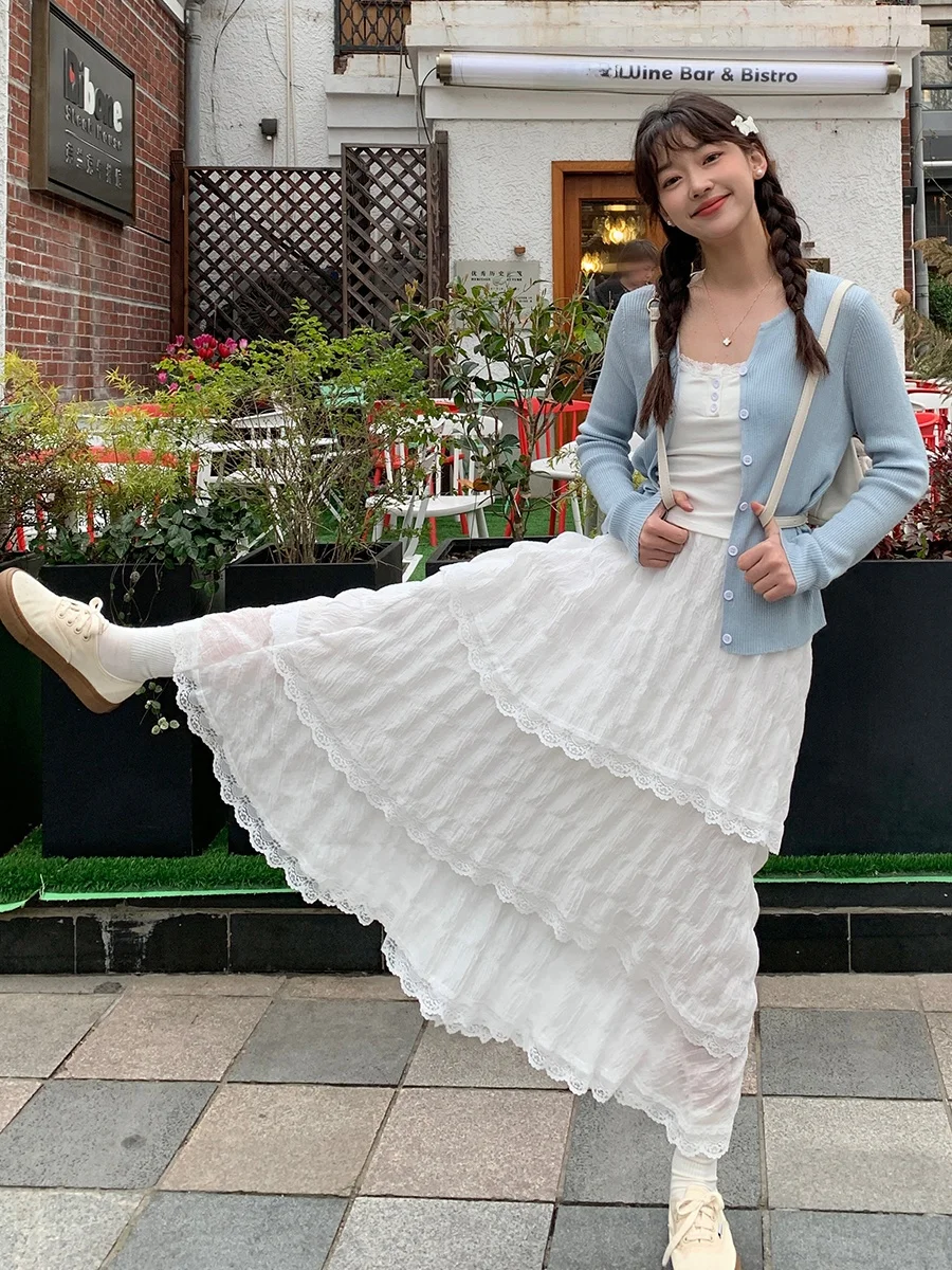White Lace A-Line Midi Skirt High Waist Cake Sle Spring New Arrival Women's Faion Commute Pure Color Polyester Fiber
White Lace A-Line Midi Skirt High Waist Cake Sle Spring New Arrival Women's Faion Commute Pure Color Polyester Fiber
