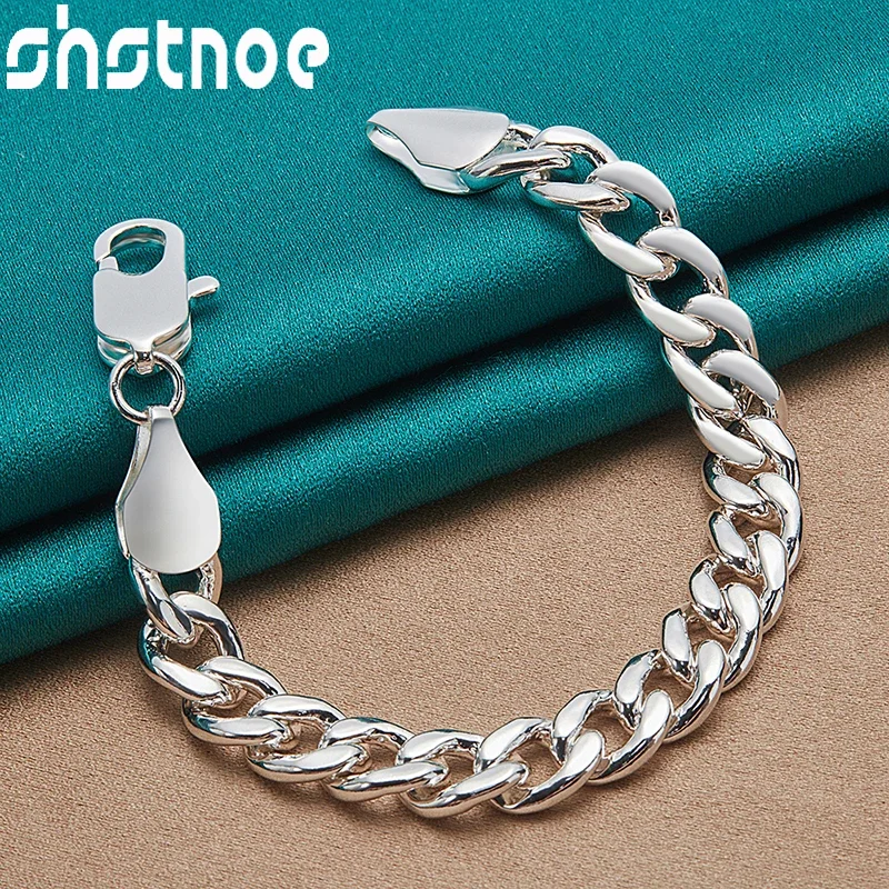 SHSTONE 925 Sterling Silver 10mm Side Chain Cuba Hip Hop Rock Bracelet For Women Men Birthday Party Fashion Jewelry Gifts
SHSTONE 925 Sterling Silver 10mm Side Chain Cuba Hip Hop Rock Bracelet For Women Men Birthday Party Fashion Jewelry Gifts