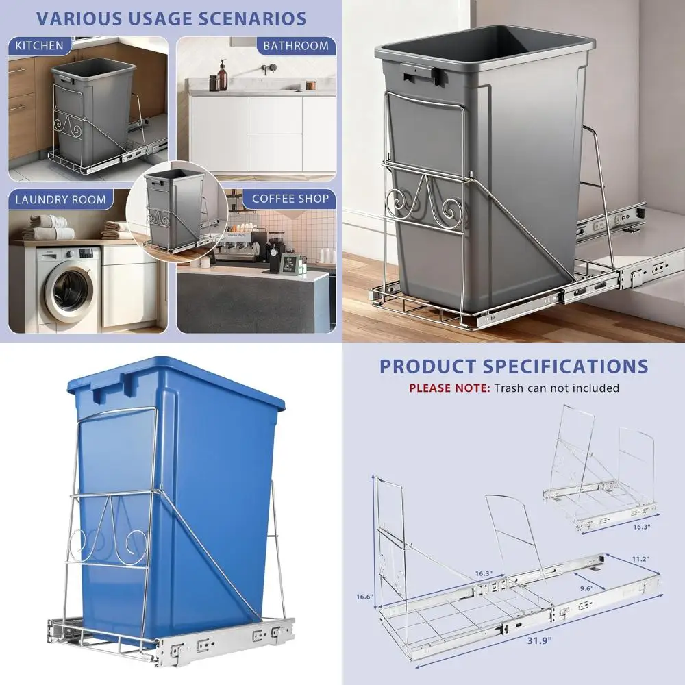 Выдвижной мусорный бак на кухонном шкафу, 7–11 галлонов, подходит для открытия 12–17,5–17,5–17,5 л.
Выдвижной мусорный бак на кухонном шкафу, 7–11 галлонов, подходит для открытия 12–17,5–17,5–17,5 л.