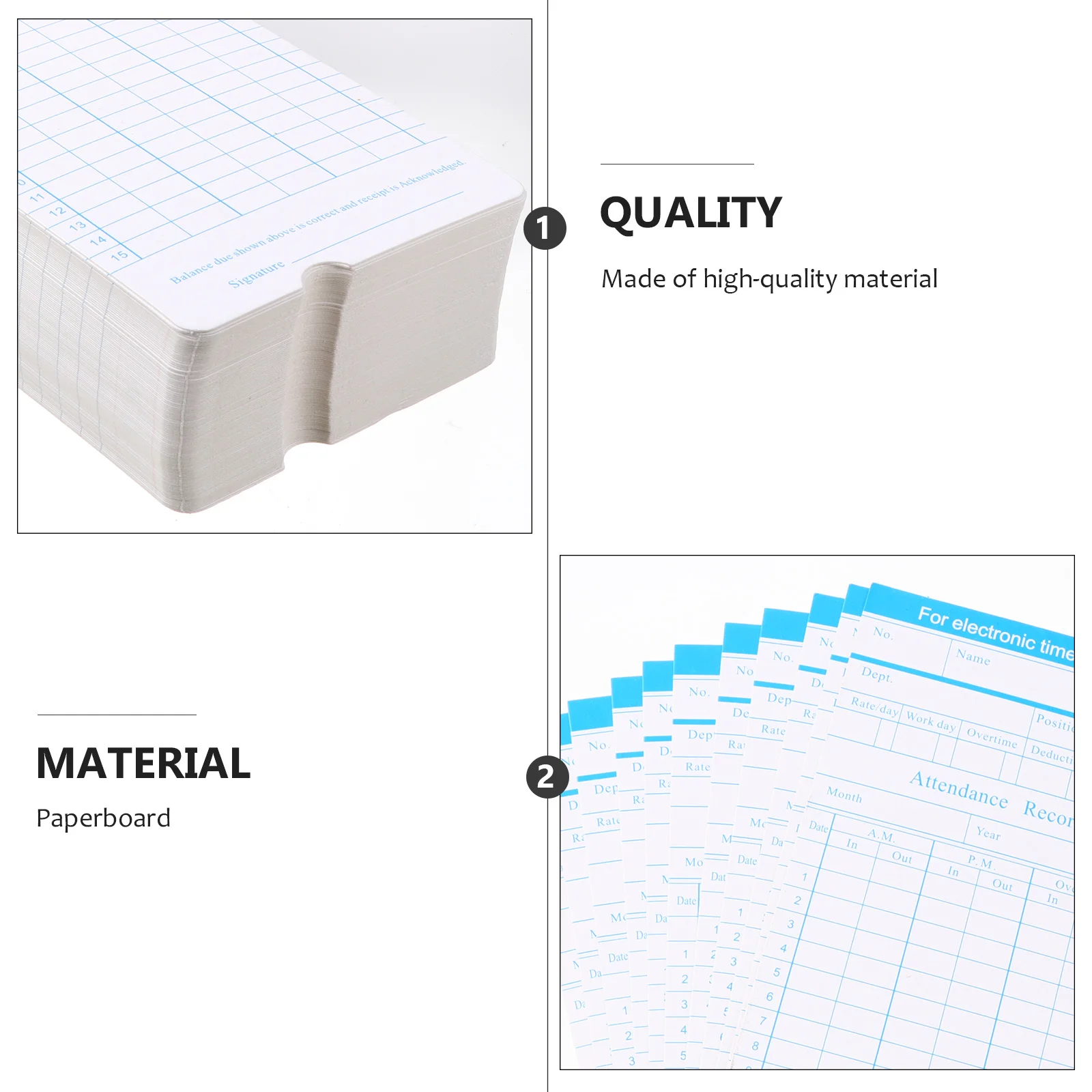 Sturdy 350G Cardboard for Office Attendance Recorder Check in Clock Factory Use Practical Recording Cards
Sturdy 350G Cardboard for Office Attendance Recorder Check in Clock Factory Use Practical Recording Cards
