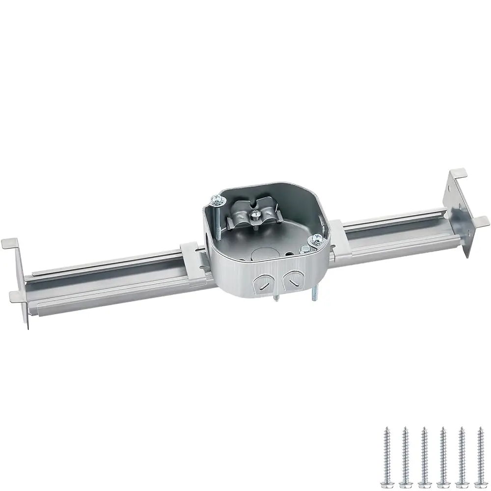 1 Pcs Adjustable Ceiling Fan Bracket Ceiling Mounting Bracket Electrical Box for Fans and Light Fixtures, 14.7 Inches in Len
1 Pcs Adjustable Ceiling Fan Bracket Ceiling Mounting Bracket Electrical Box for Fans and Light Fixtures, 14.7 Inches in Len