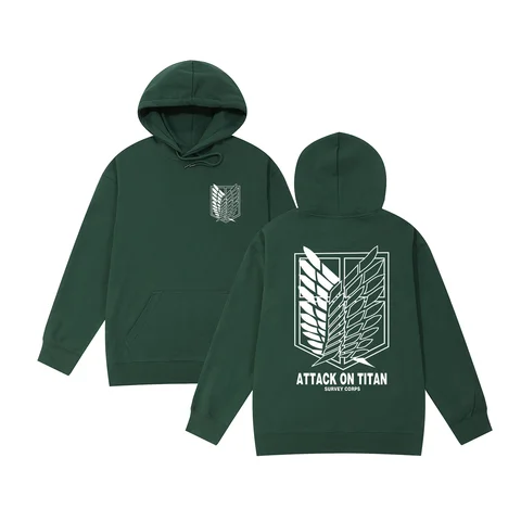 Attack On Titan Survey Corps Shingeki No Kyojin Vintage Hoodies Sweatshirts Hot Anime Harajuku Men Women Unisex Cotton