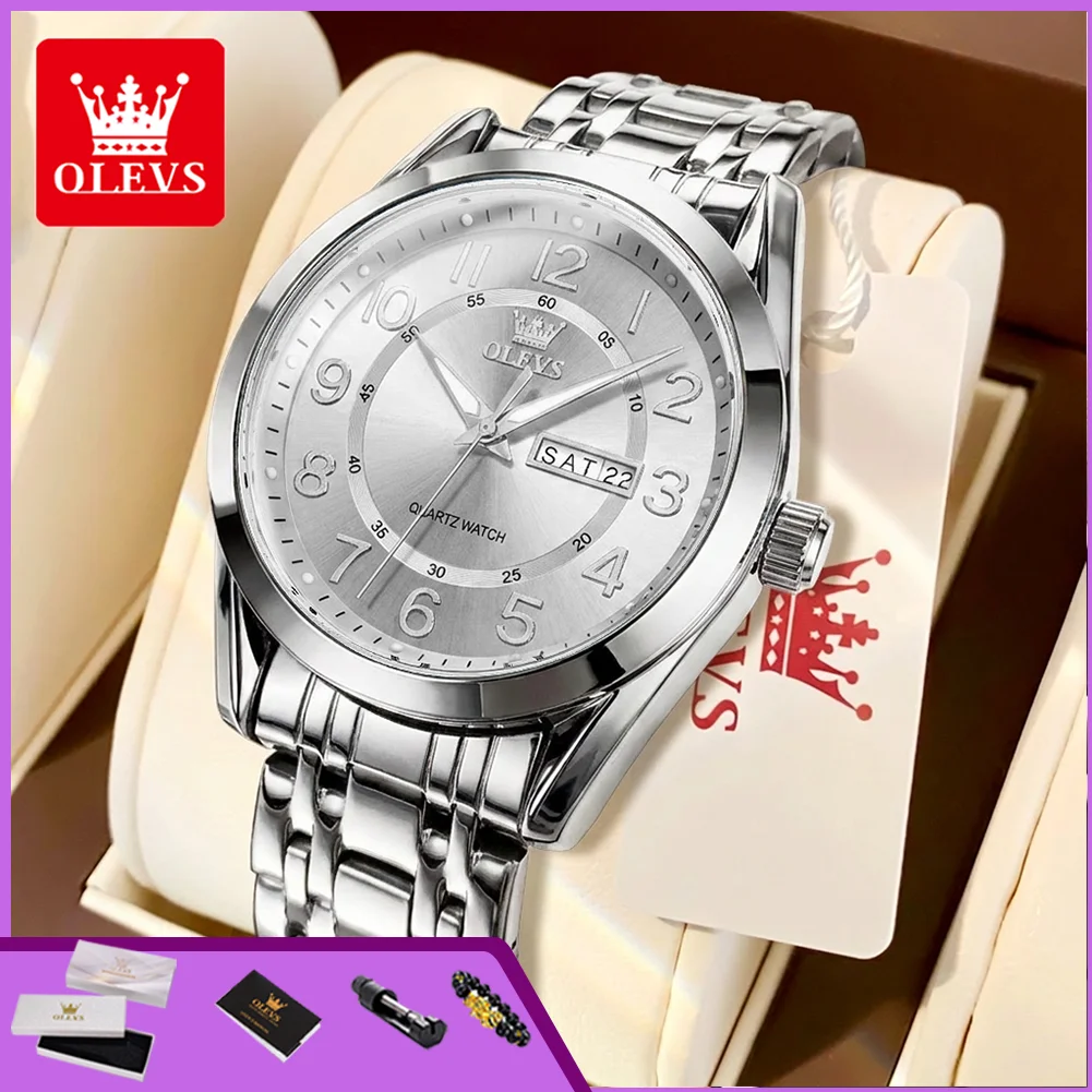 OLEVS 3666 Men's Watches Top Luxury Business Digital Dial Dual Calendar Waterproof Luminous Original Quartz Wristwatch for Men
OLEVS 3666 Men's Watches Top Luxury Business Digital Dial Dual Calendar Waterproof Luminous Original Quartz Wristwatch for Men