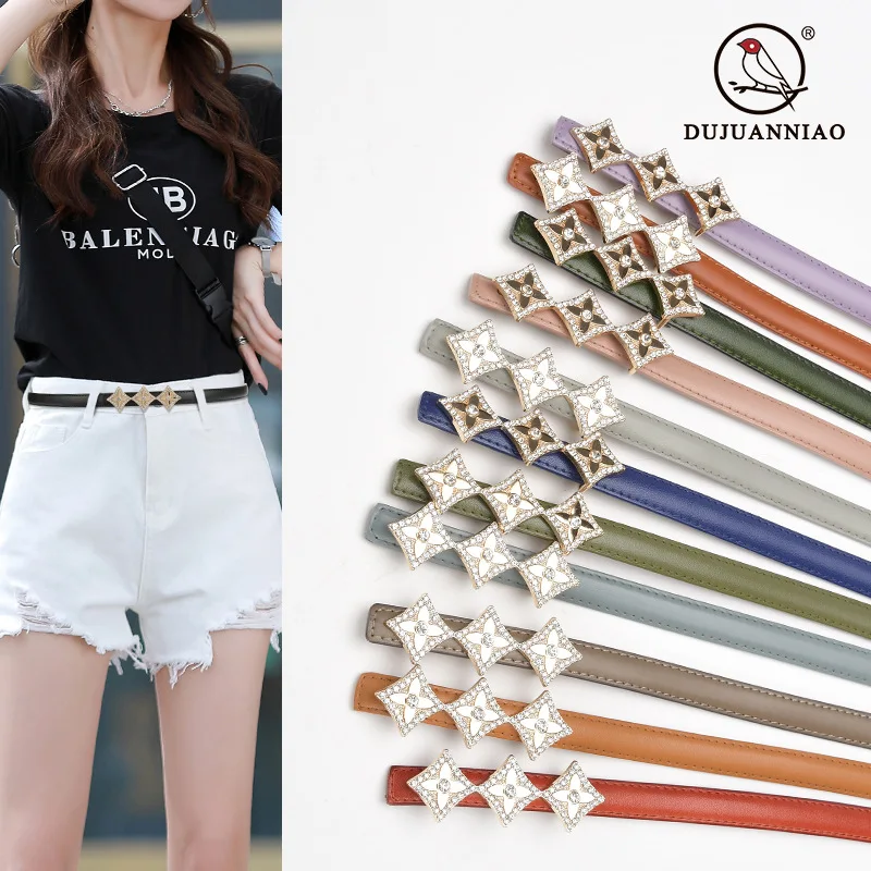 2022 Rhhinestone Rhombus Buckle Waist Belt For Women Cowhide Slim Jean Belts Strap 22 Colors Real Cow Leather Dress Shirt Belts
2022 Rhhinestone Rhombus Buckle Waist Belt For Women Cowhide Slim Jean Belts Strap 22 Colors Real Cow Leather Dress Shirt Belts