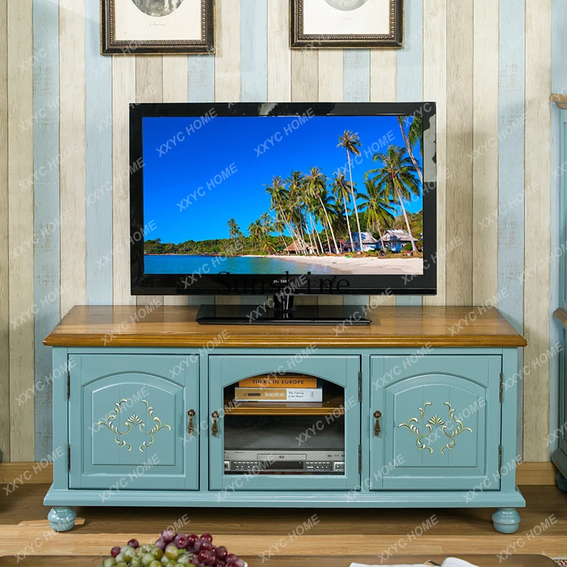 TV cabinet Small apartment living room storage audio-visual cabinet Mediterranean blue
TV cabinet Small apartment living room storage audio-visual cabinet Mediterranean blue