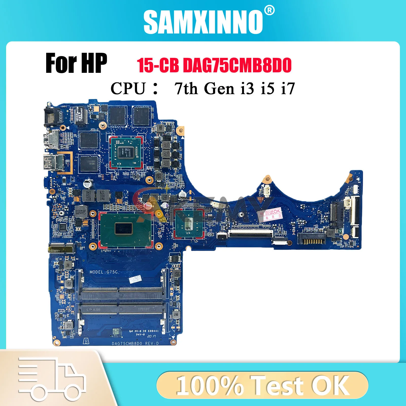 Материнская плата DAG75CMB8D0 для ноутбука HP Pavilion 15-CB с процессором i5 i7 RX550, 2 ГБ графического процессора 926309-601, 100% полностью протестирована 
Материнская плата DAG75CMB8D0 для ноутбука HP Pavilion 15-CB с процессором i5 i7 RX550, 2 ГБ графического процессора 926309-601, 100% полностью протестирована