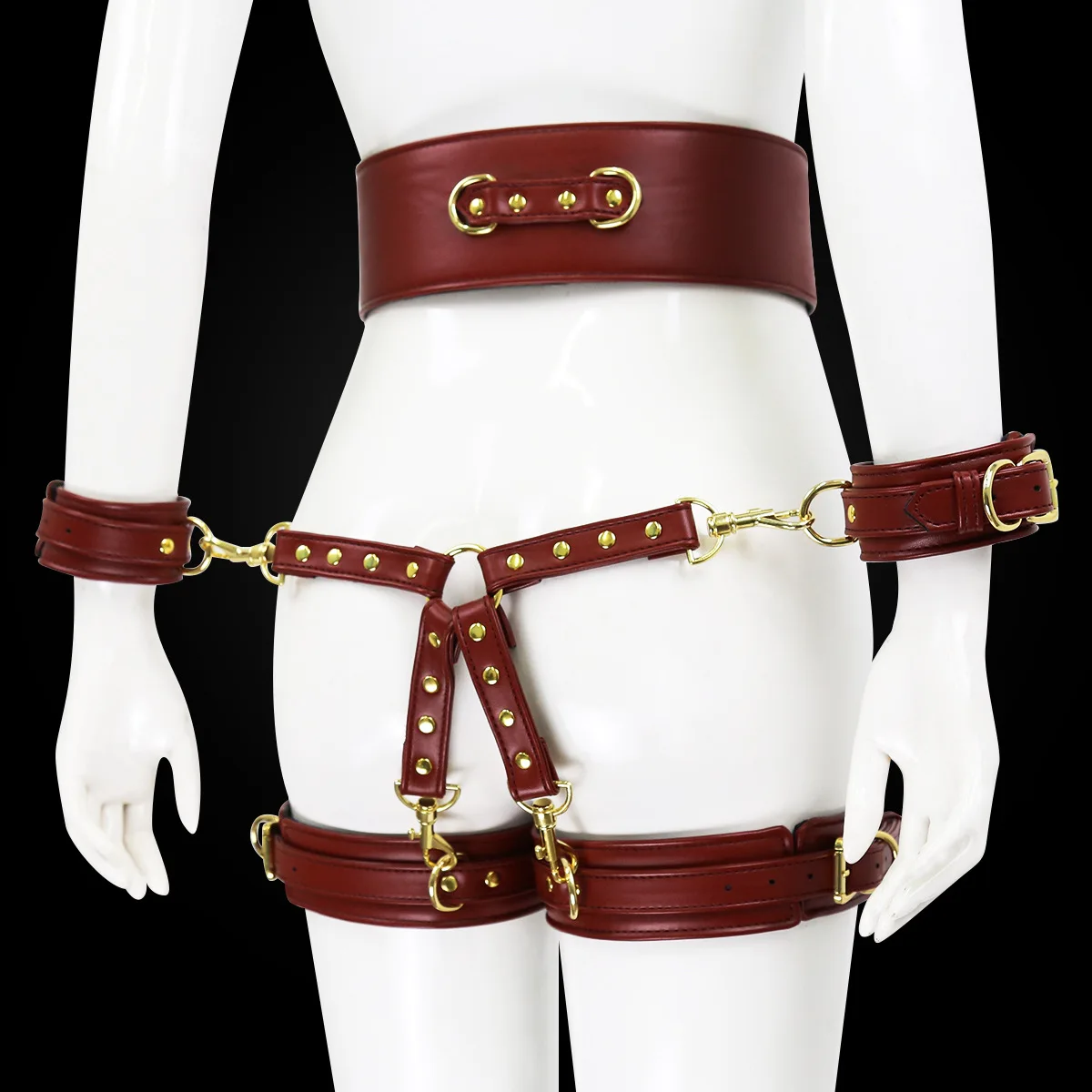 New Bondage Set Includes Belt Wrist and Thigh Cuffs Cross-Buckles Bondage Handcuffs Leg Cuffs Adult Couple Games
New Bondage Set Includes Belt Wrist and Thigh Cuffs Cross-Buckles Bondage Handcuffs Leg Cuffs Adult Couple Games