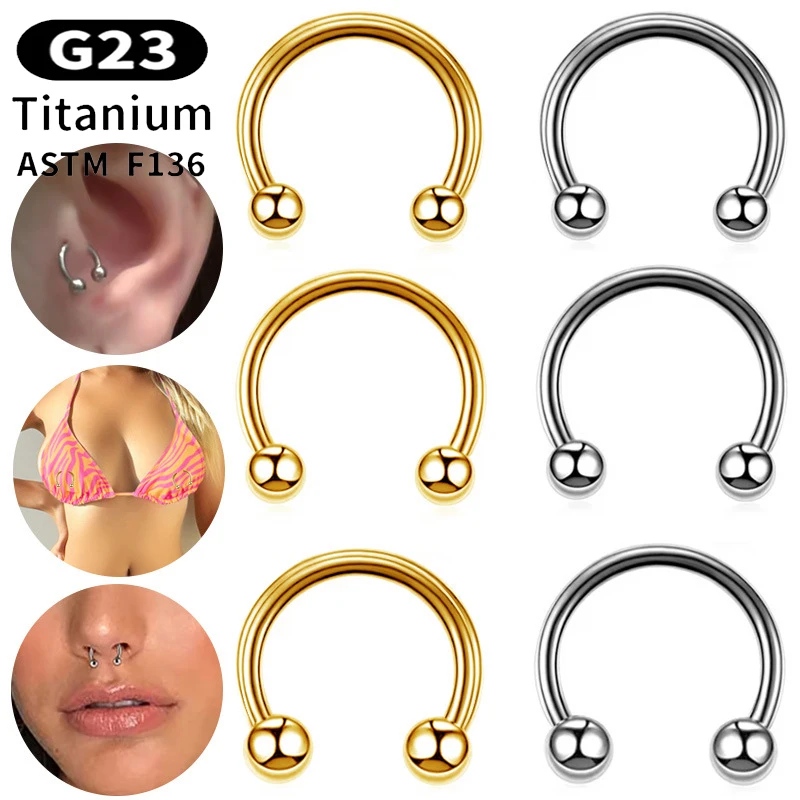 10Pcs G23 Titanium Piercing Nose Ring Goth Horseshoe Ring Piercings Helix Tragus Ear Nose Septum Rings Body Piercing Jewelry 16G
10Pcs G23 Titanium Piercing Nose Ring Goth Horseshoe Ring Piercings Helix Tragus Ear Nose Septum Rings Body Piercing Jewelry 16G