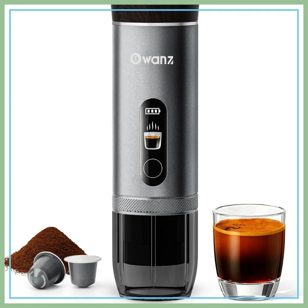 20 Bar Electric Portable Espresso Machine, Self-Heating with 9000mAh Battery, Compatible with Ground Coffee & NS Capsule for Camping, Car, RV, Hiking
20 Bar Electric Portable Espresso Machine, Self-Heating with 9000mAh Battery, Compatible with Ground Coffee & NS Capsule for Camping, Car, RV, Hiking