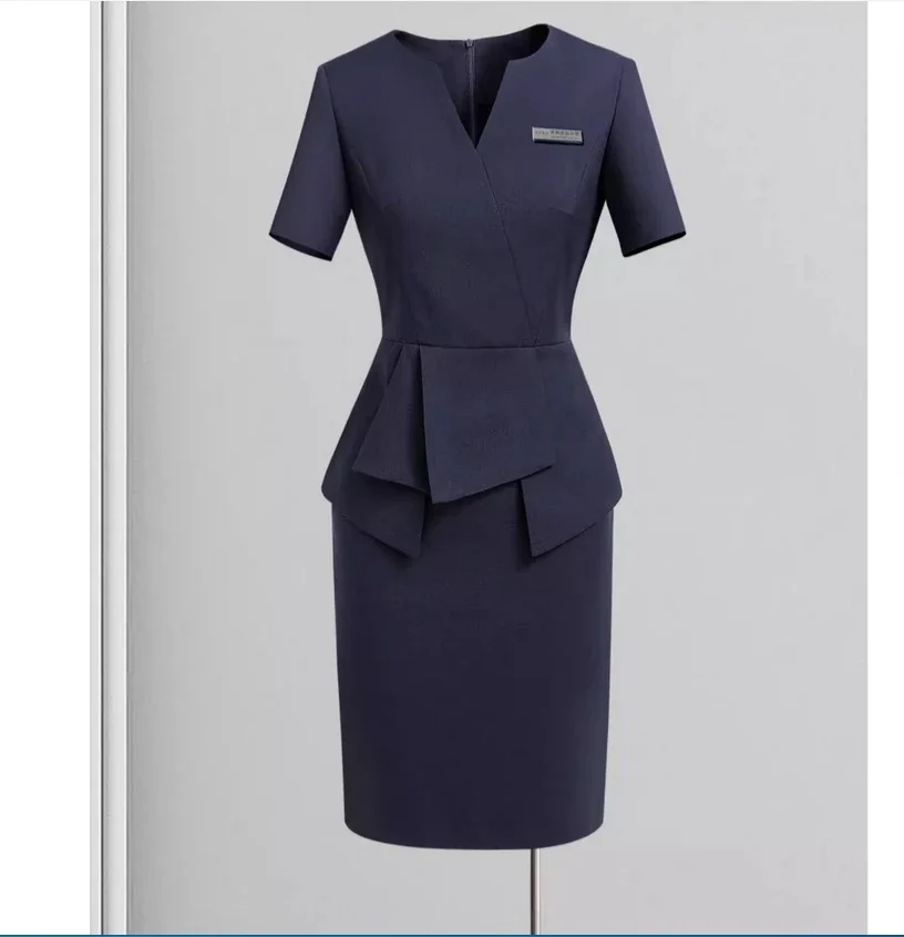 High end professional dress, women's summer temperament, waist cinching, gold shop, cabinet sister, jewelry store work clothes
High end professional dress, women's summer temperament, waist cinching, gold shop, cabinet sister, jewelry store work clothes