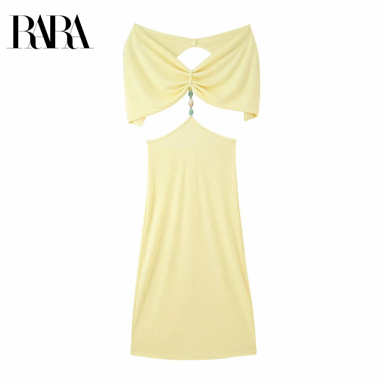 RARA Women's Western - style Sexy Low - cut Neck Long - length Dress with Waist Cut - out and Bead Decoration Alluring
RARA Women's Western - style Sexy Low - cut Neck Long - length Dress with Waist Cut - out and Bead Decoration Alluring