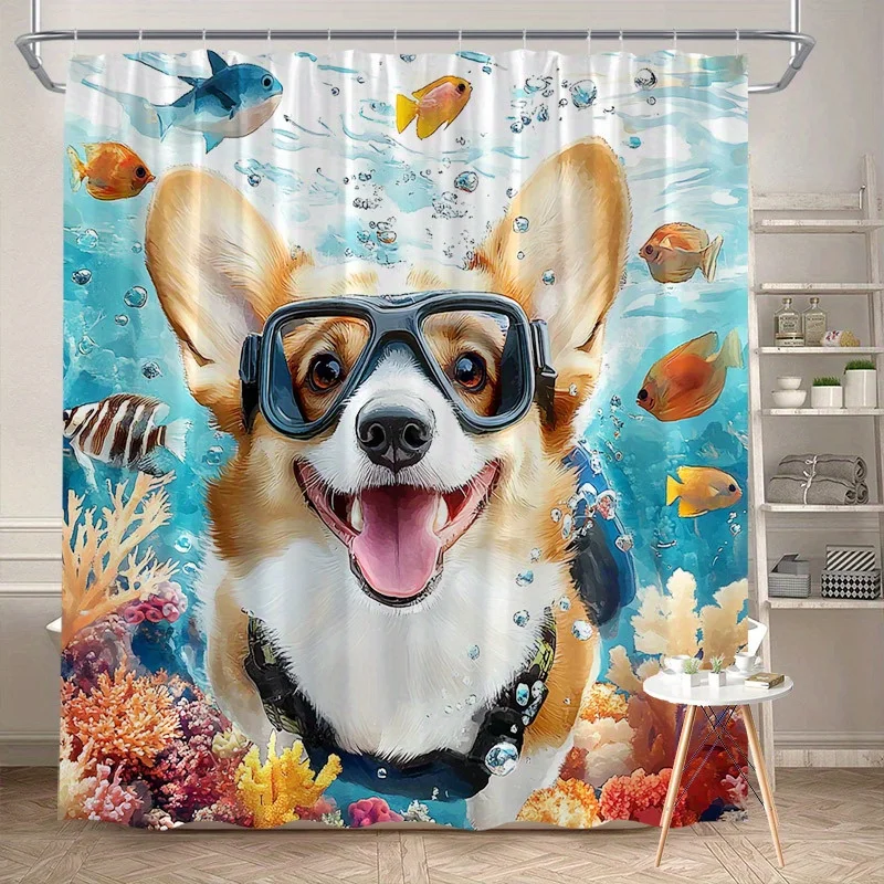 Занавеска для душа Corgi для подводного плавания, игривая тропическая рыба корги, коралловые рифы, красочный дизайн, полиэстер, моющийся с крючками
Занавеска для душа Corgi для подводного плавания, игривая тропическая рыба корги, коралловые рифы, красочный дизайн, полиэстер, моющийся с крючками