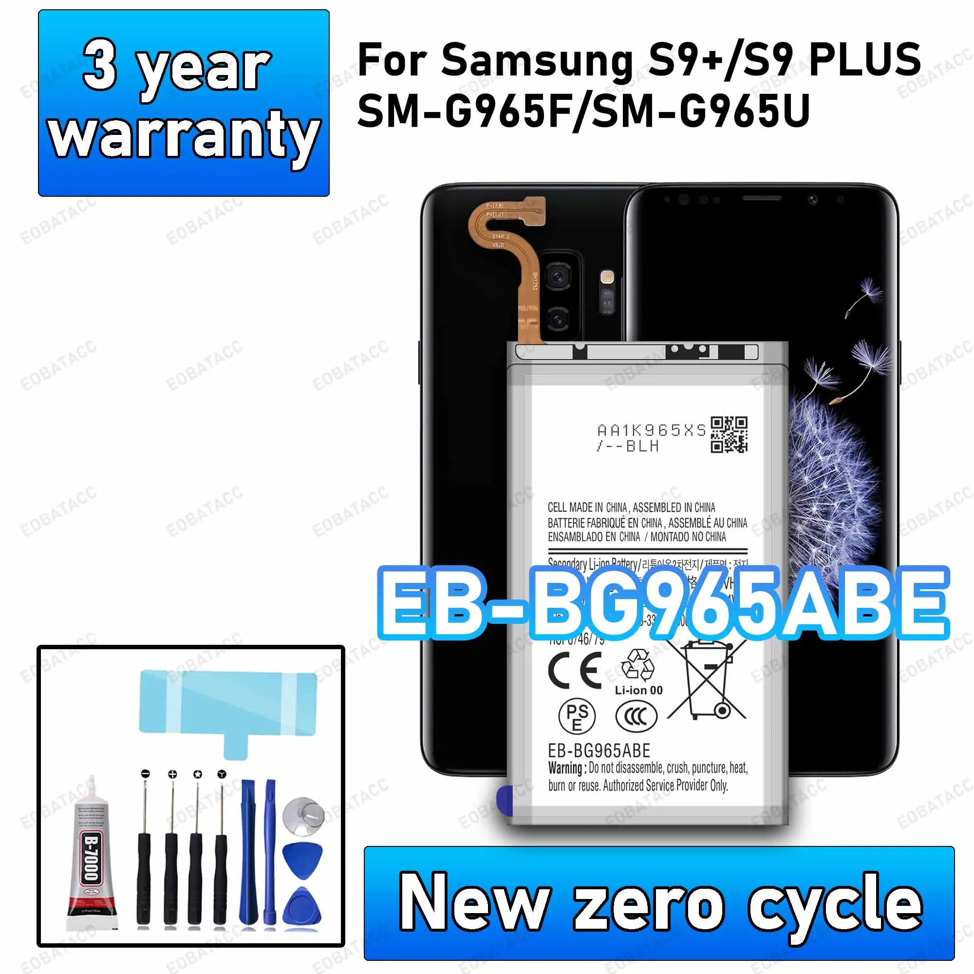 100% New High Quanlity Battery EB-BG965ABE For Samsung Galaxy S9+/S9 PLus/SM-G965F Replacement Batteria Battery+Free Tools
100% New High Quanlity Battery EB-BG965ABE For Samsung Galaxy S9+/S9 PLus/SM-G965F Replacement Batteria Battery+Free Tools