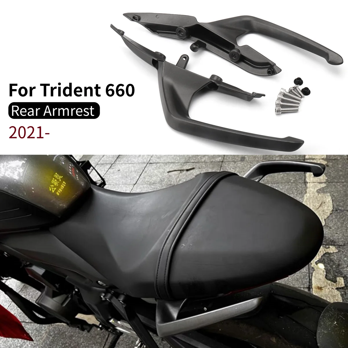 Motorcycle Accessories Arm Rests For Trident 660 TRIDENT660 2021 2022 Aluminum Tail Armrest Passenger Rail Handle Rear Grab Bar
Motorcycle Accessories Arm Rests For Trident 660 TRIDENT660 2021 2022 Aluminum Tail Armrest Passenger Rail Handle Rear Grab Bar