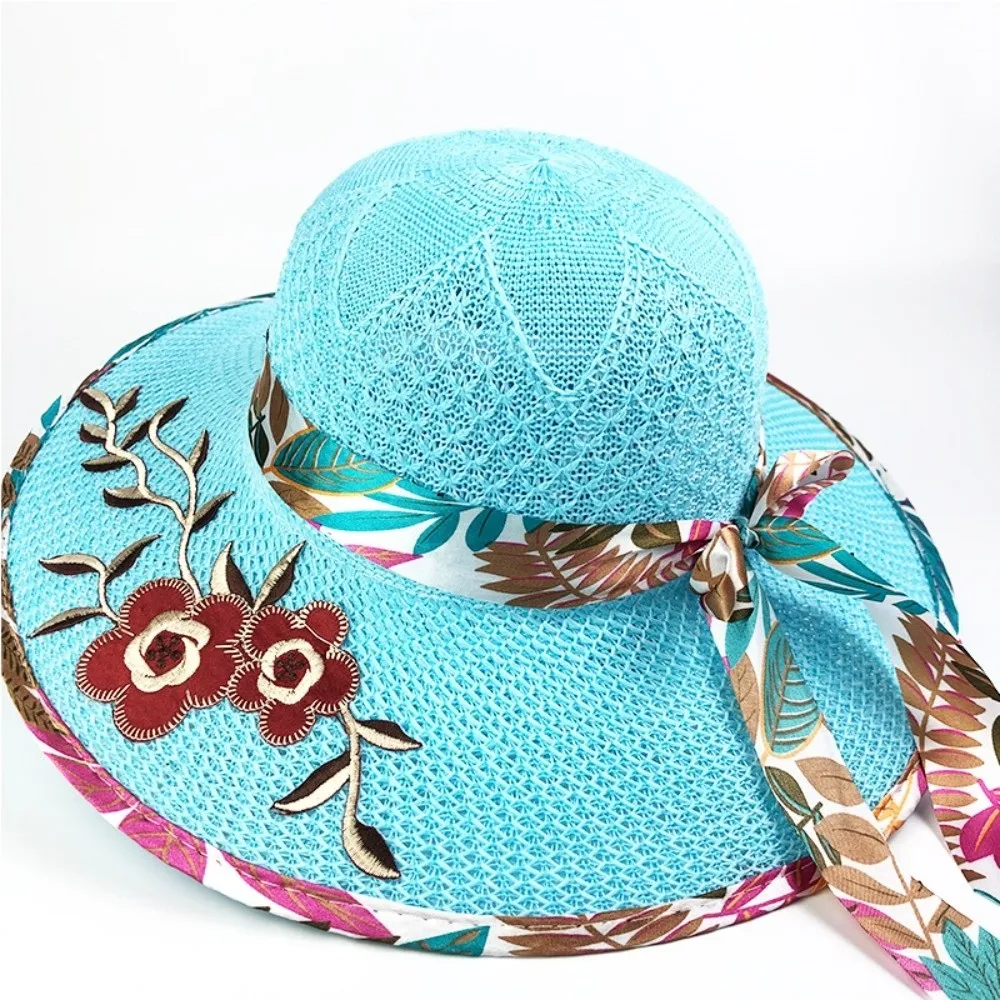 New Wide Brim Flower Embroidery Hat Foldable UV Protection Straw Beach Cap Flower Printed Knitted Panama Hat Outdoor Casual
New Wide Brim Flower Embroidery Hat Foldable UV Protection Straw Beach Cap Flower Printed Knitted Panama Hat Outdoor Casual