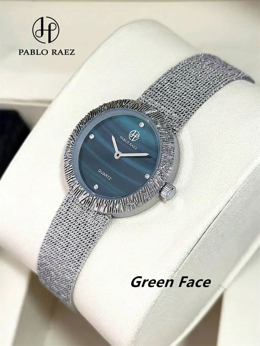 Elegant Green Dial Quartz Watch With Mesh Band For Women
Elegant Green Dial Quartz Watch With Mesh Band For Women